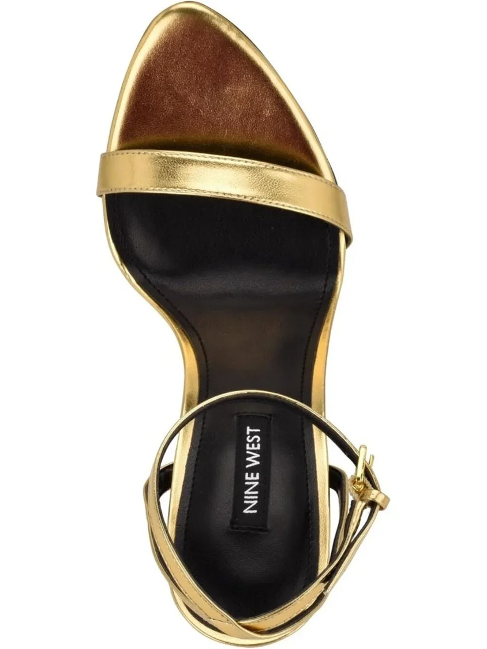 Women's Gold Metallic Open Toe Ankle Strap Reina Lightweight Heel Sandal Shoes